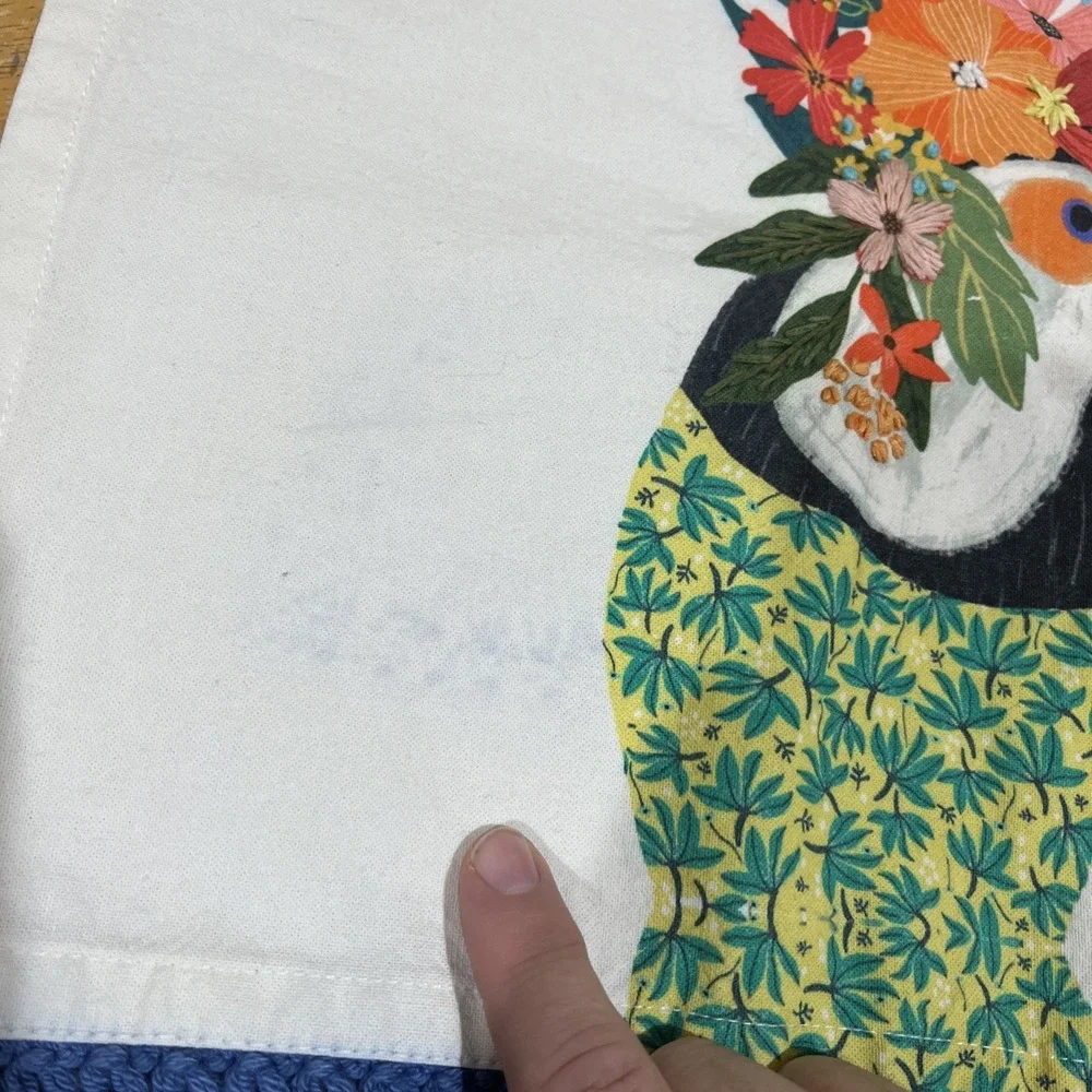 Mia Charro For Anthropologie Toucan In Floral Top Kitchen Towel See Pics‎